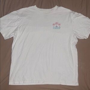 Quiksilver White Tee with Pink Graphic